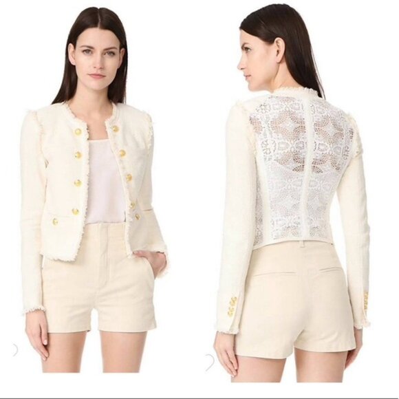 Veronica Beard Betsy Jacket with Raw-Edge Trim. Size 6 - Picture 1 of 3